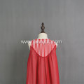 Hot sale red chiffon cotton linen stripe dress